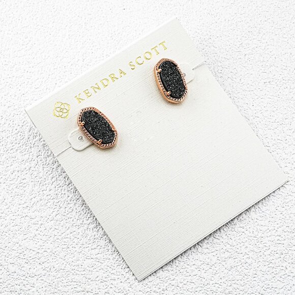 Kendra Scott Black Quartz Point Stud Earrings - Picture 1 of 1